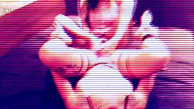 grainy vhs captures marilou and diosa in wild bondage heels domination play