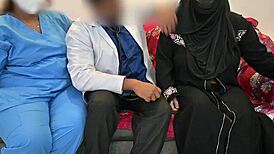 doctor satisfying your dick with nurse handjob and muslim patient pussy?