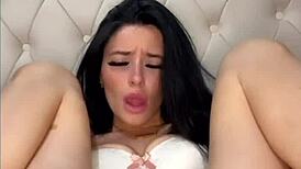 that slutty american exchange student is fingering her wet pussy on webcam till she squirts