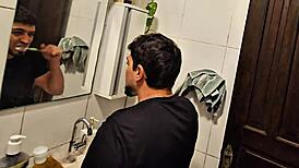 madrasta sneaks peek at horny brazilian stepson big cock till she rides