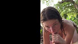 damn this horny bikini teen sucks my cock oily on beach outdoors 😏🌴