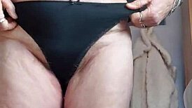 German granny's hairy beaver stuffed with cucumber in old whore solo play