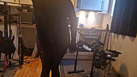 kit willer spreads ripped stockings ass for honey's monster cock anal cum in kitchen