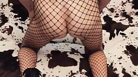 fishnets hug her milf ass begging for raw anal pounding!