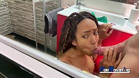 pornovatas young Dominican Latina rides Victor Bloom's fat cock in shower 🌊💦