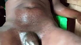 Big Ass Kenyan Shemale Fingers Oiled Asshole To Cum