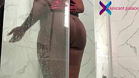 Stepdad watches shower then rips clothes for squirting fuck full