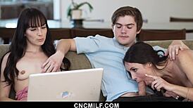 Tyler the it guy freeuses stepsisters while fixing laptop in dirty threesome twist