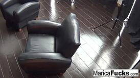 Hottie Marica Hase fingers shaved pussy and big tits solo