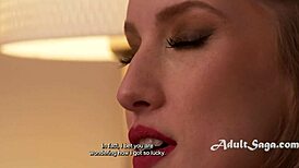 Curvy lesbian couple scissor wet pussies in depraved kinky freeuse play