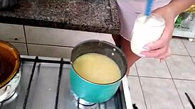 Sarah rosa whips up sexy kitchen fuck with her big tits big ass latina curves