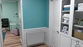 Horny Brunette Teen Milf Bares Big Tits And Shaved Pussy Close-Up