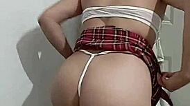 hayami locks door as schoolgirl latina masturbates wildly with toy 😈🔥 nov update