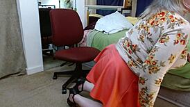 god, dawnskye1962's calf shaking fetish in miniskirt heels drives me wild... both versions here