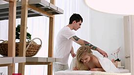 Innocent Teen Blonde Massage Sparks Shaved Pussy Pounding Frenzy