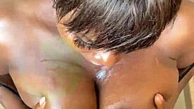 fat bbw milf gives early morning deepthroat blowjob on homeboy's monster black cock