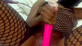 This crazy curvy teen fucks her wet dildo till squirting everywhere