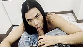 deepthroating giant thick cock until cum floods my mouth