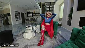 vr busty blonde supergirl pounds cock heels dc cosplay