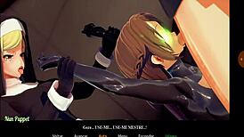 wanna see this naughty nun girlfriend play dirty games with friends?