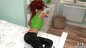 Horny Brunette Teen Milf Bares Big Tits And Shaved Pussy Close-Up