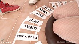 curvy brunette gangbang interracial big black cocks double anal vaginal dp rough gaping whore wet ass to mouth