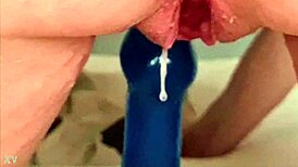 amateur wife squirts gushes wildly on new dildo toys part two