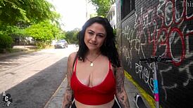 Josie Jaxxon cheats wildly on husband with Gibby the clown's massive BBC outdoors in atlanta