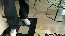 busty bbw college student deepthroats big black cock before rough anal ass licking interracial pounding.