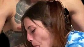 Massy Sweet Deepthroats Stepsister's Cock with Sloppy Wet Handjob and Small Tits Slut Action