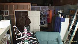 Mrs. Johnson rams toys deep then lures black handyman for wet pussy pounding doggystyle!