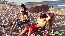 Teens Bent Over for Dirty Group Doggy Cock Rail