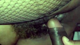 Hot ebony babe rides thick cock deep