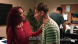 busty teacher kiki blackmailed by student for rough anal double penetration affair