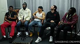 gangbangcreampie busty blonde milf rides cocks deepthroat creampie gangbang 🔥💦