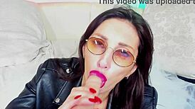 Hot Milf In Glasses Gives Sexy Blowjob Masturbation Toys Solo