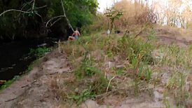 Stranger Rips Clothes Off Student at Waterfall for Outdoor Doggystyle Public Fuck