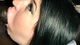 can curvy brunette wife deepthroat this monster bbc head fully?