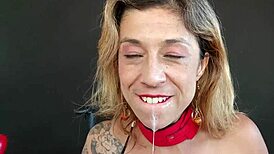 You submissive whore take this dildo deep in ass pussy mouth gagging hard?