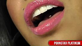 Pierced Havana Ginger Gulps Hunk Justice's Thick Cum Load