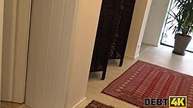 Debt4k Blue-Eyed Blonde Housewife Sucks And Rides Dick Desperately For Debt