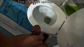 stepmom sneaks peeks at stepson pissing right in front of her