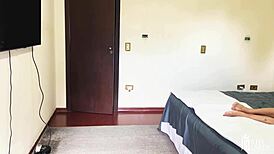 Skinny Asian Wife Bed Railed By Oriental Stud