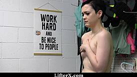 young thief dominated by cop in strip search and office fuck