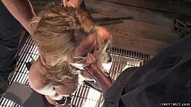 busty milf slave bound whipped choked on bbc anal deepthroat bdsm interracial training