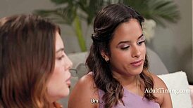 Curious colombian stepmom and tiny stepdaughter dive into passionate lesbian licks