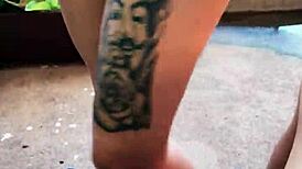 Morena with huge ass in little dress spreads wide on balcony for rough interracial pussy pounding