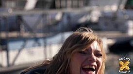 Lusty french blonde petite slut savors two huge cocks in mmf threesome delight