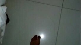 we're peeing together in the bathroom while i'm dressed as his sexy woman lover