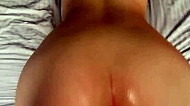 Stepbrother fingers stepsister's wet pussy close-up then cums inside multiple times